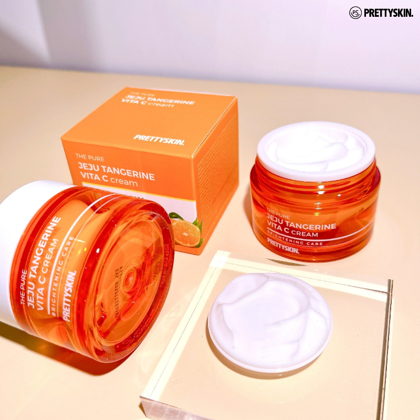 Kem Dưỡng Phục Hồi Trắng Da Pretty Skin The Pure Jeju Tangerine Vita C Cream
