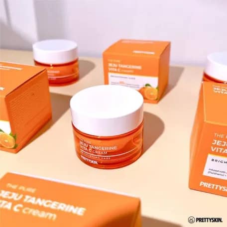 Kem Dưỡng Phục Hồi Trắng Da Pretty Skin The Pure Jeju Tangerine Vita C Cream