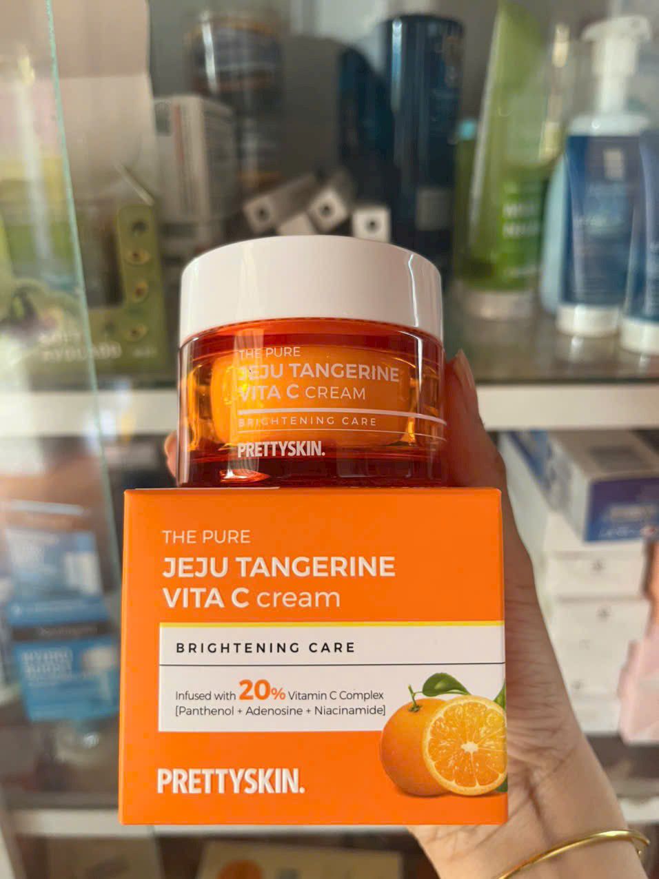 Kem Dưỡng Phục Hồi Trắng Da Pretty Skin The Pure Jeju Tangerine Vita C Cream