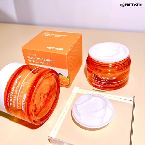 Kem Dưỡng Phục Hồi Trắng Da Pretty Skin The Pure Jeju Tangerine Vita C Cream có tác dụng