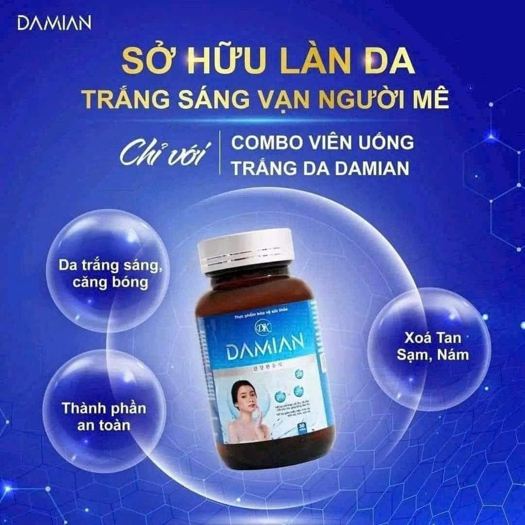 Thành phần Viên uống trắng da Damian