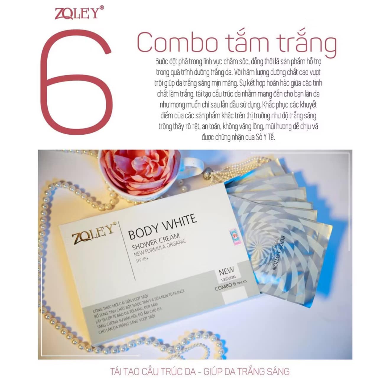 Tắm Trắng Body Zoley Shower Cream Hộp 6 Gói