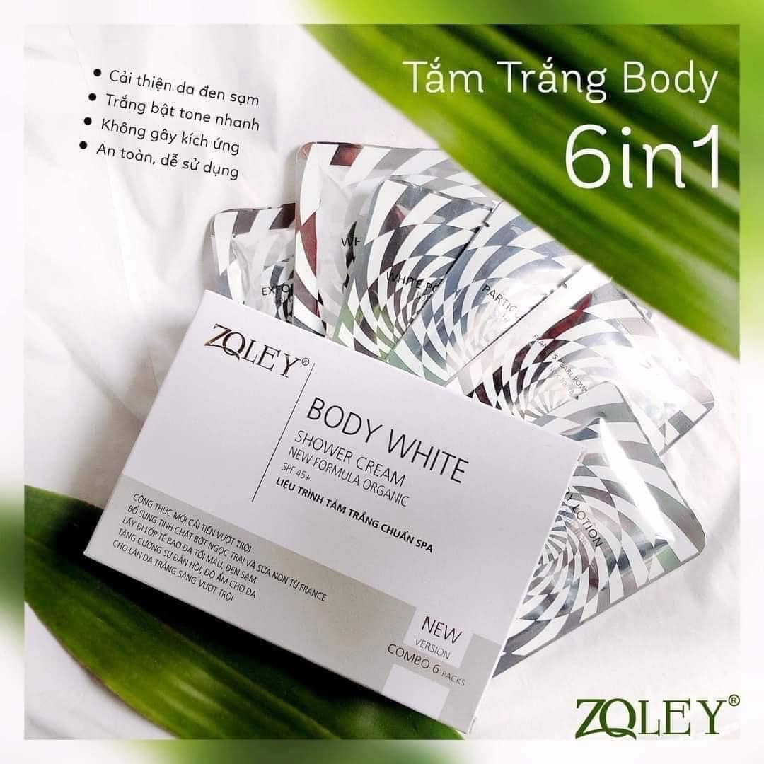Tắm Trắng Body Zoley Shower Cream Hộp 6 Gói - Liệu Trình Tắm Trắng Chuẩn Spa
