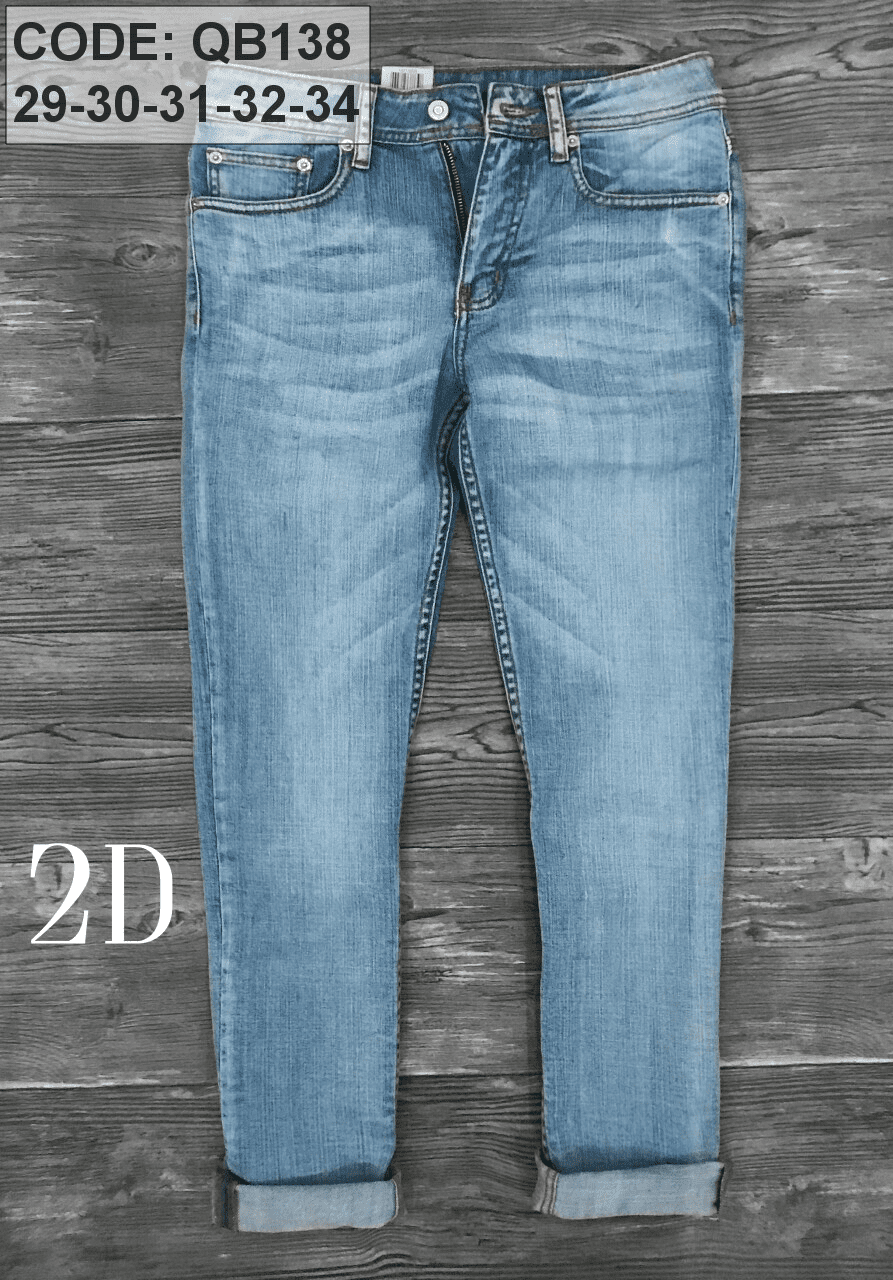 Bán sỉ quần jean nam màu xanh xước nhẹ Quần jean nam màu xanh xước nhẹ