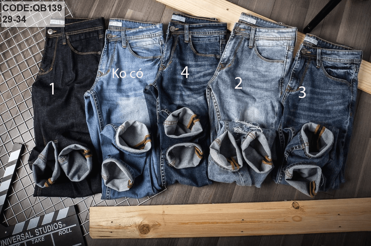 Sỉ quần jean nam cao cấp form slim fit Quần jean nam cao cấp form slim fit