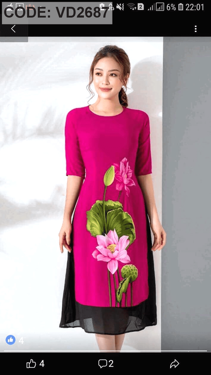 Áo dài cách tân nữ màu hồng sen vải sallin - Bán sỉ thời trang mỹ phẩm