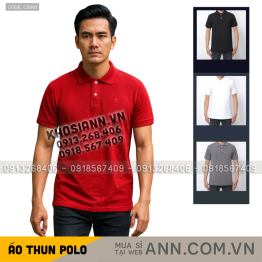 Áo thun nam cổ bẻ vải cá mập - CS093
