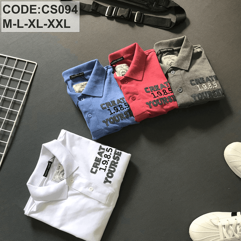 7769-100-3.png Áo Thun Nam Polo Cổ Bẻ Vải Thêu Chữ - CS094