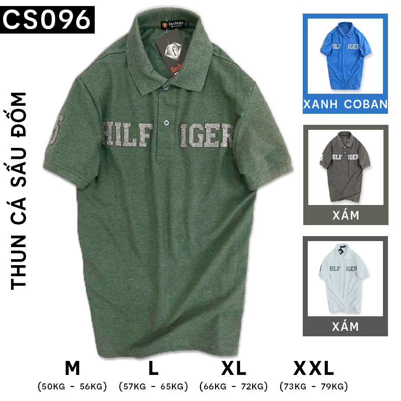 8075-0636556299-cs096.png Áo Thun Polo Nam Cổ Bẻ Thêu Đắp Chữ - CS096