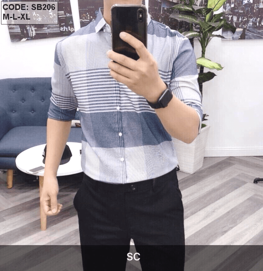 Sơ mi sọc hàn quốc 5D Sơ mi sọc hàn quốc 5D