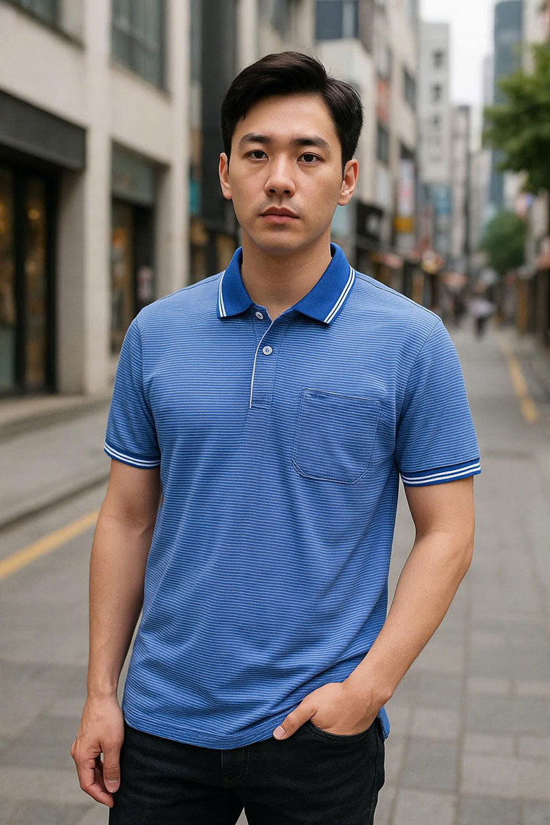 Chuyên sỉ áo Thun Polo Sọc Nam Cổ Bẻ Có Túi Chuyên sỉ áo Thun Polo Sọc Nam Cổ Bẻ Có Túi