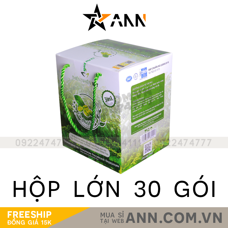 8936188260092-10.png Cà Phê Xanh Thiên Nhiên Việt Hộp Lớn 30 Gói - 8936188260092