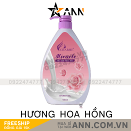 Sữa Tắm Nước Hoa Charme Miracle 1000ml Hương Hoa Hồng - 8936194690234