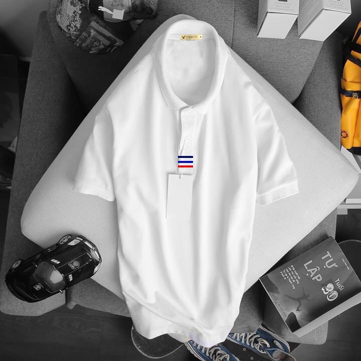 Áo thun nam cổ polo thêu 3 sọc đỏ xanh( giá mới) Áo thun nam cổ polo thêu 3 sọc đỏ xanh( giá mới)