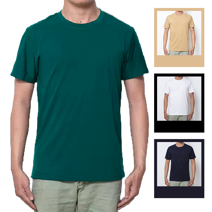 ab422-8.png Áo Thun Nam Cổ Tròn Tay Ngắn Màu Trơn Đơn Giản (Có Size 3XL) - AB422