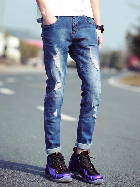 Quần jeans nam rách cá tính
