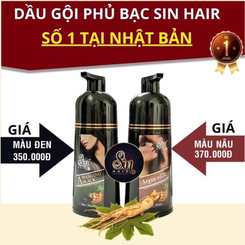 Dầu gội phủ tóc bạc nhân sâm Sin Hair