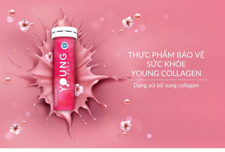 Viên sủi Young Collagen giúp săn chắc da ngăn ngừa lão hóa