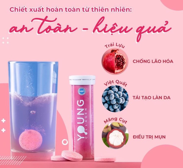 Viên sủi Young Collagen giúp săn chắc da ngăn ngừa lão hóa