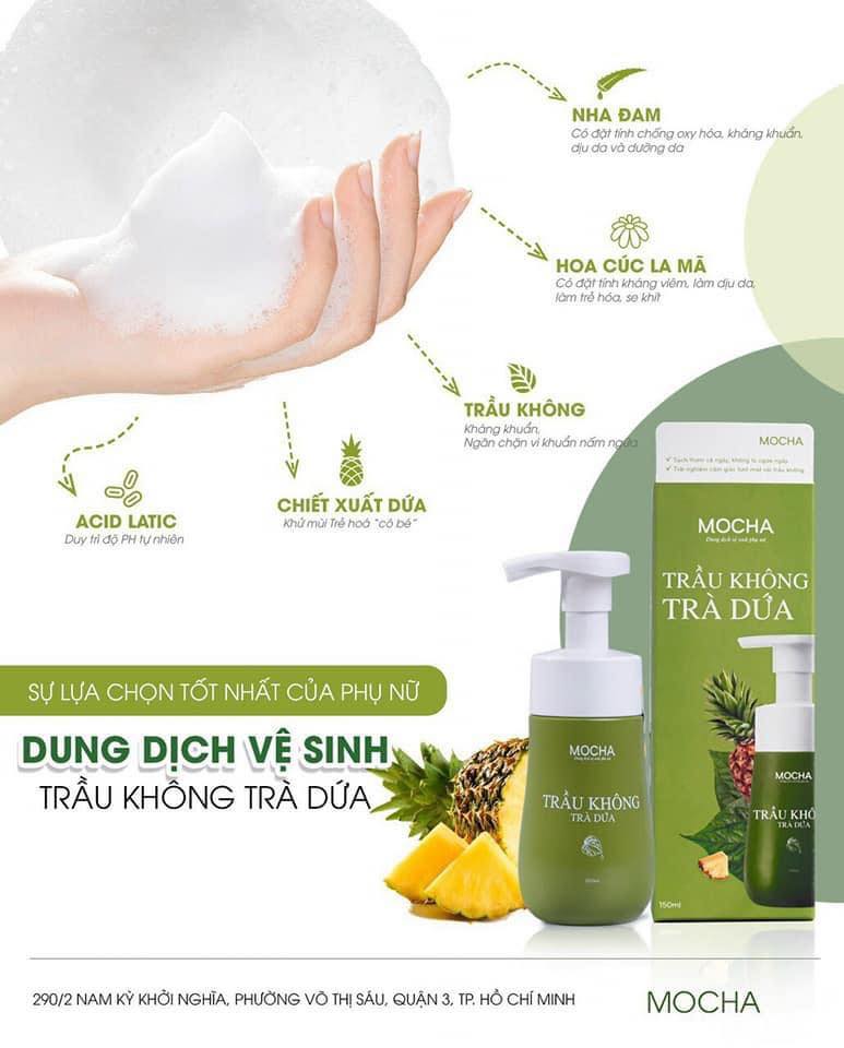 Dung dich vệ sinh trầu không trà dứa Mocha chính hãng