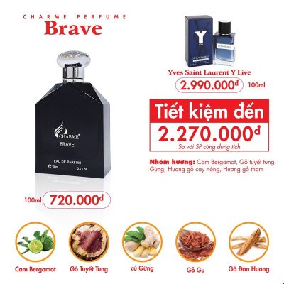 Nước hoa nam Charme Brave 100ml chính hãng