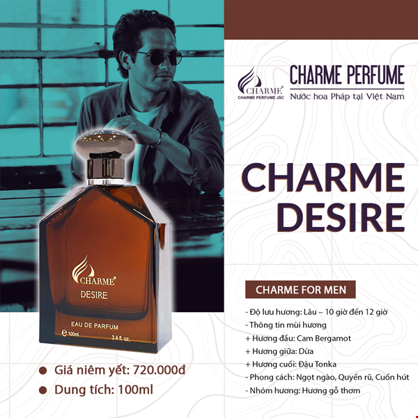 Nước hoa nam Charme Desire 100ml chính hãng