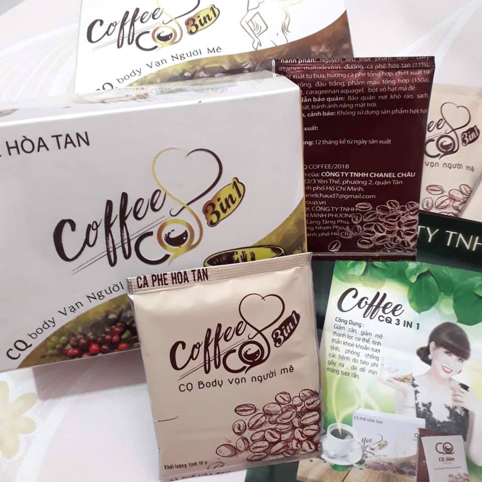 Cafe hòa tan hỗ trợ giảm cân CQ 3in1 công ty Chanel Châu chính hãng