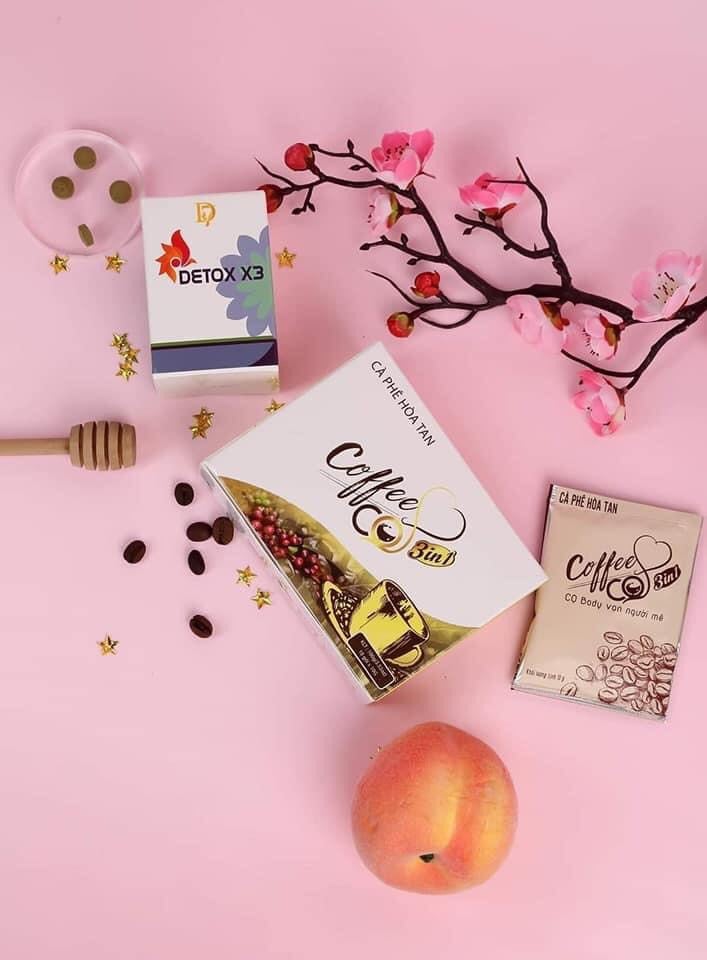 Combo hỗ trợ giảm cân Cafe CQ 3in1 kết hợp Detox X3 chính hãng