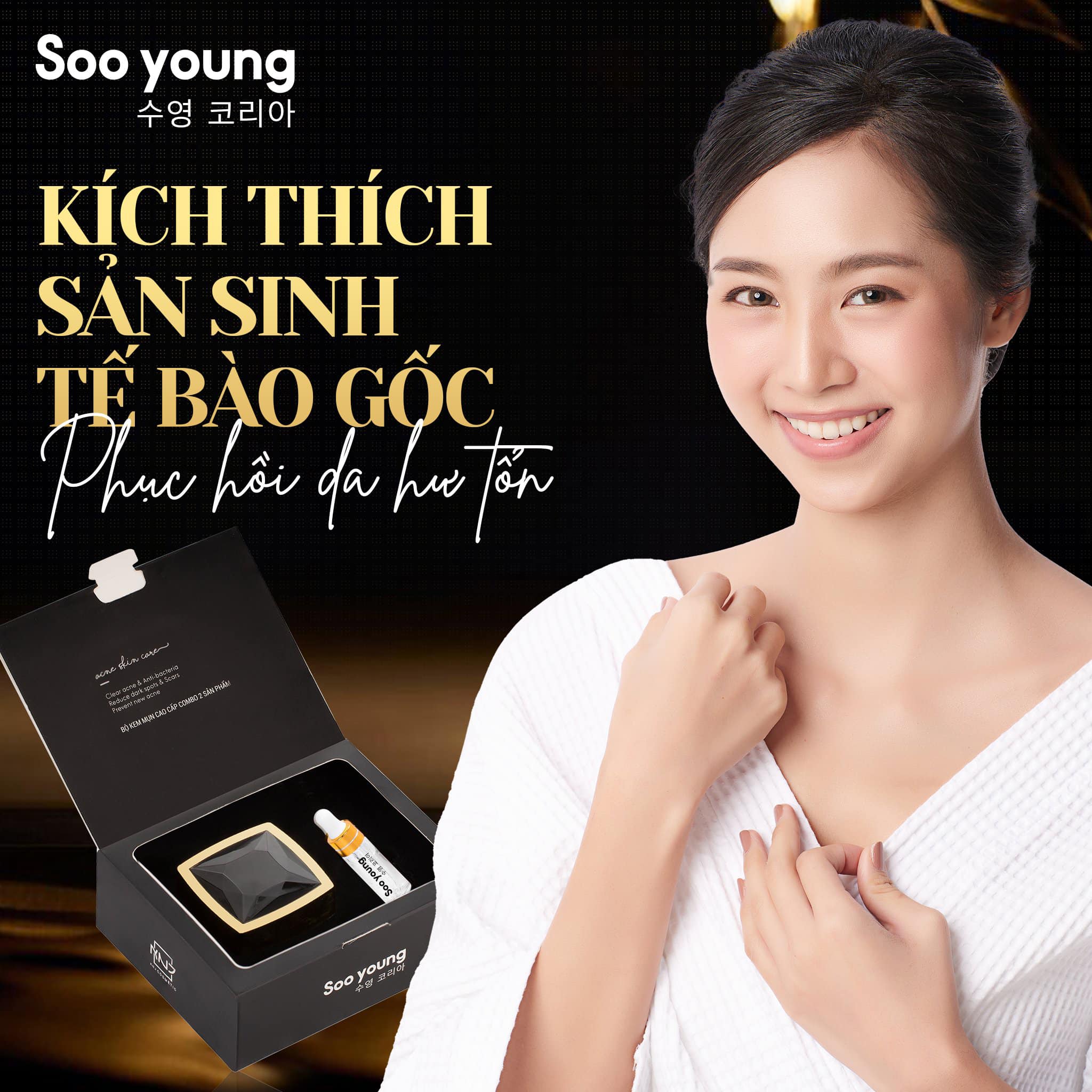 Bạn đang đau đầu vì mớ bồng bông trên mặt đã có combo mụn Soo Young