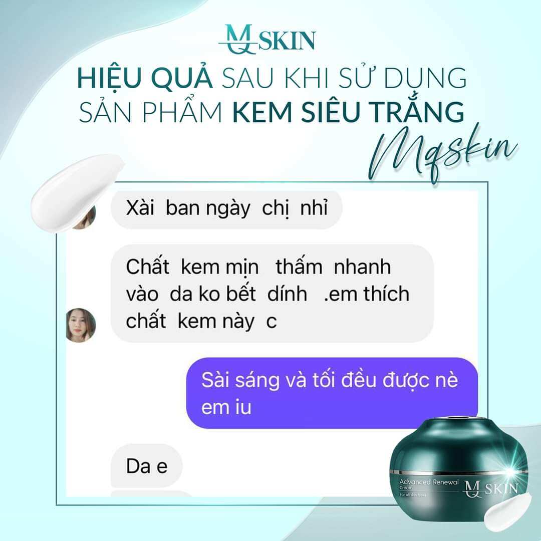 Thành phần tuyệt tác, nâng niu làn da không tì vết - kem siêu trắng MQ SKIN