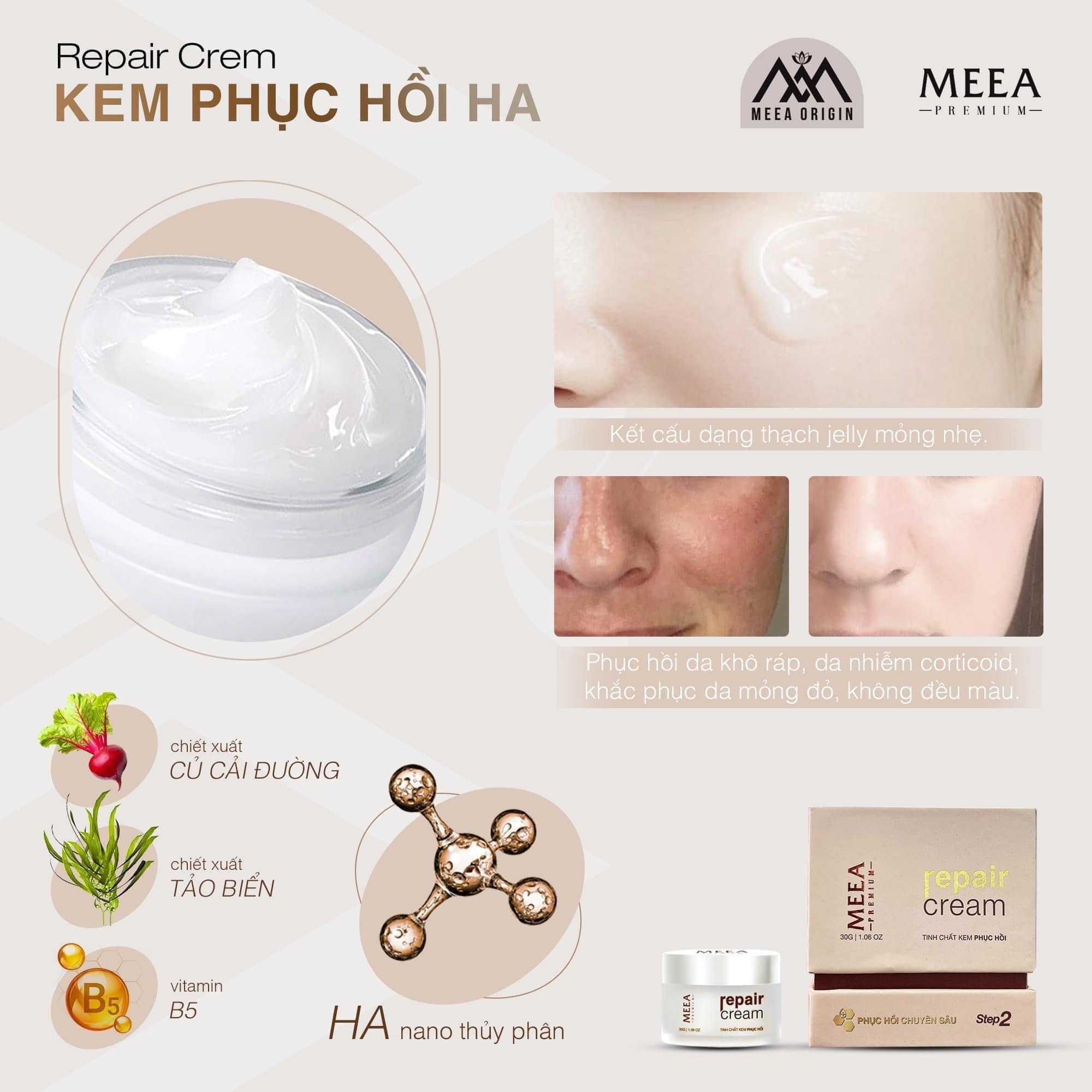 Siêu cấp nước với kem phục hồi Meea Origin chính hãng