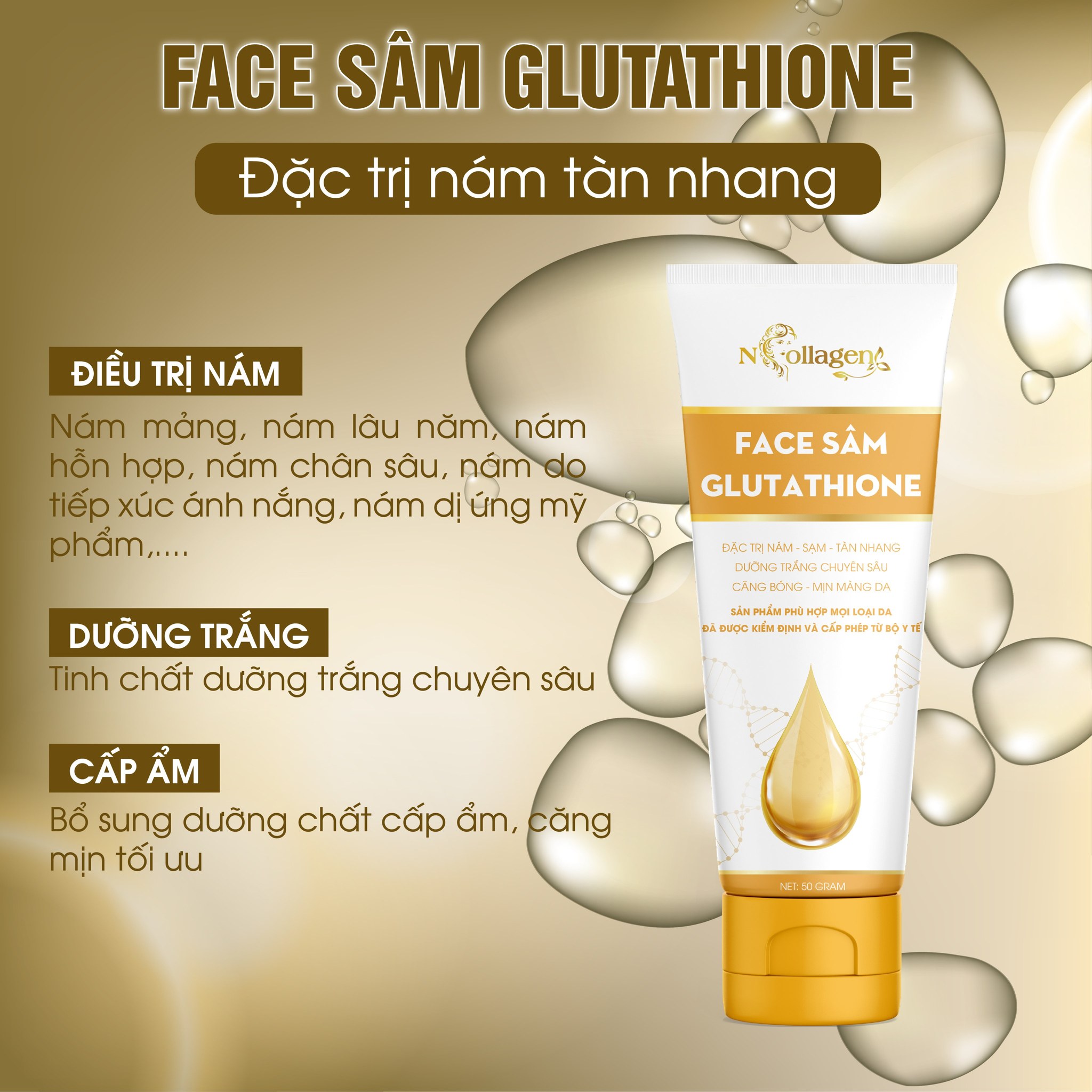 Có Face Sâm Glutathione thì an tâm đuổi nám đi nhanh và đi xa