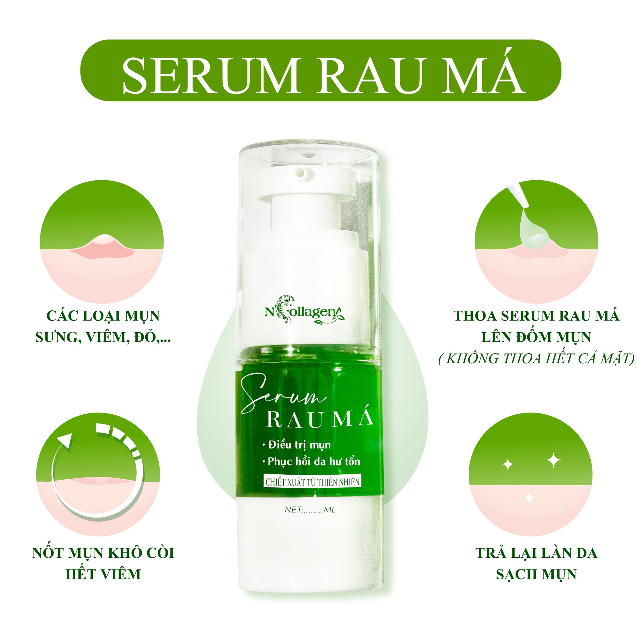 Serum chấm mụn rau má là giải pháp chân ái trị mụn