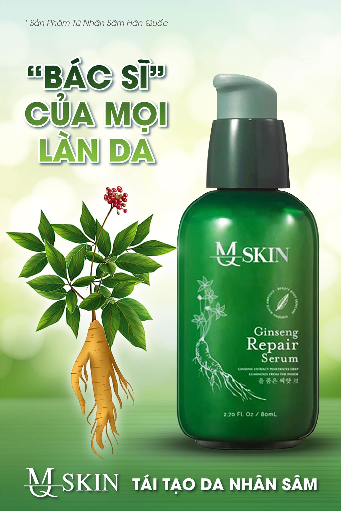 Tái tạo da nhân sâm MQ Skin chăm sóc tất cả nhược điểm trên làn da