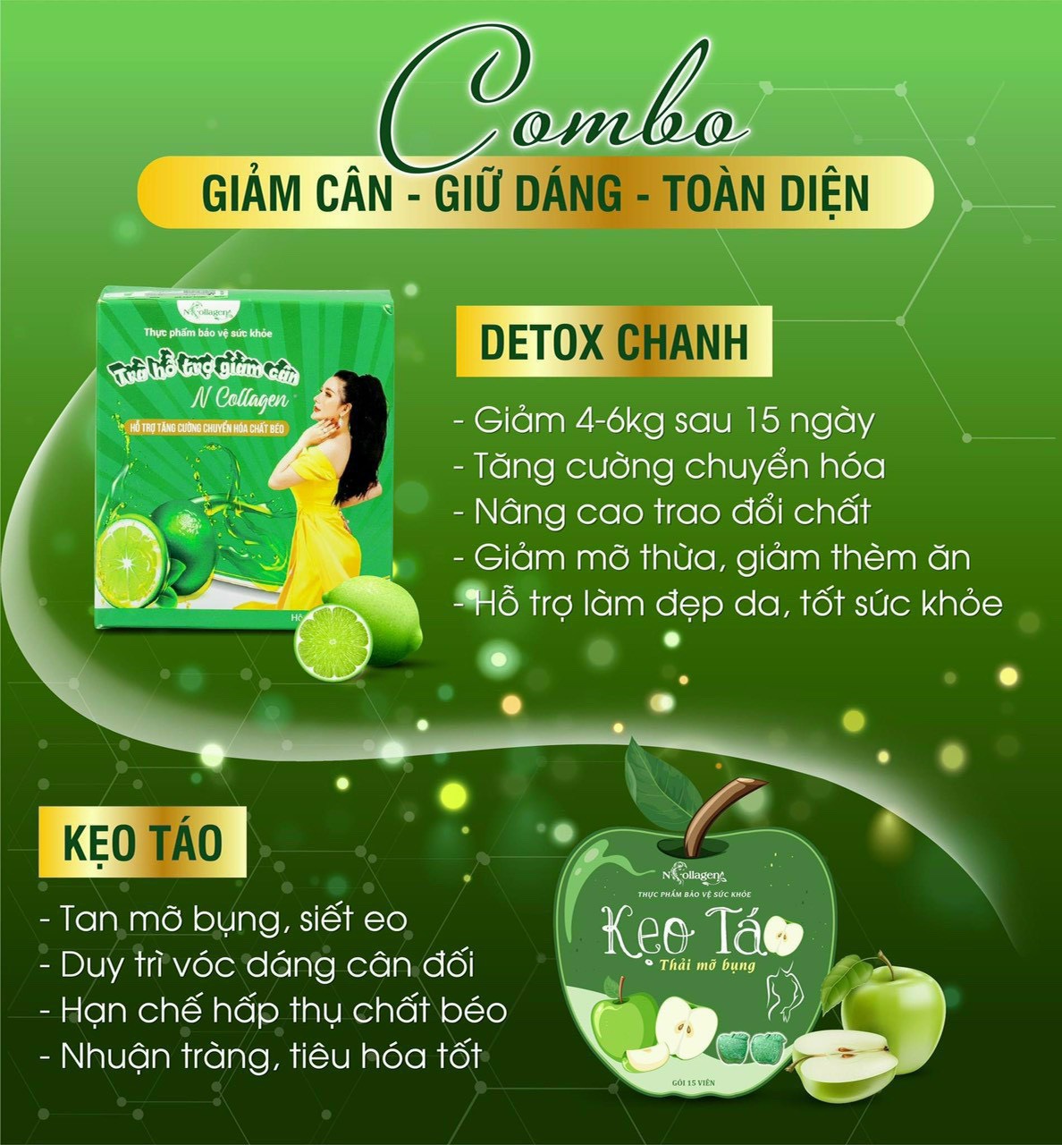 Giao diện hoàn mỹ với Combo giảm cân giữ dáng toàn diện nhà NCollagen