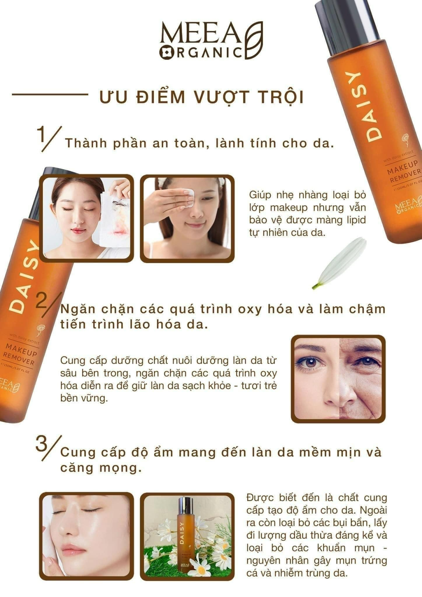 CẢI THIỆN DA MỤN NHẠY CẢM CÙNG TẨY TRANG HOA CÚC - TẨY TRANG DAISY