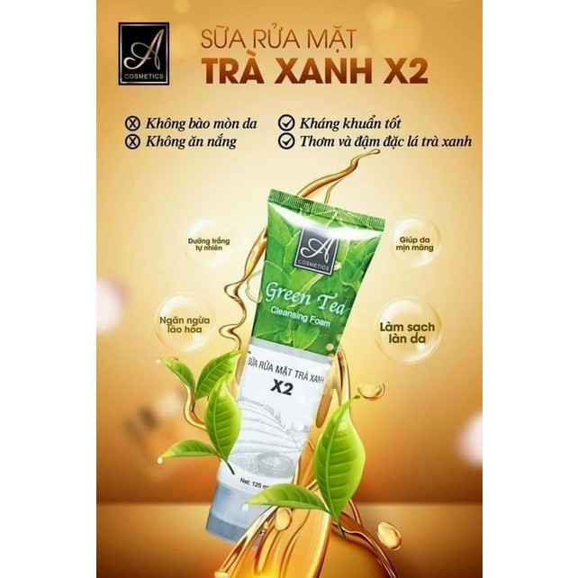 SỮA RỮA MẶT TRÀ XANH X2 - A COMESTICS