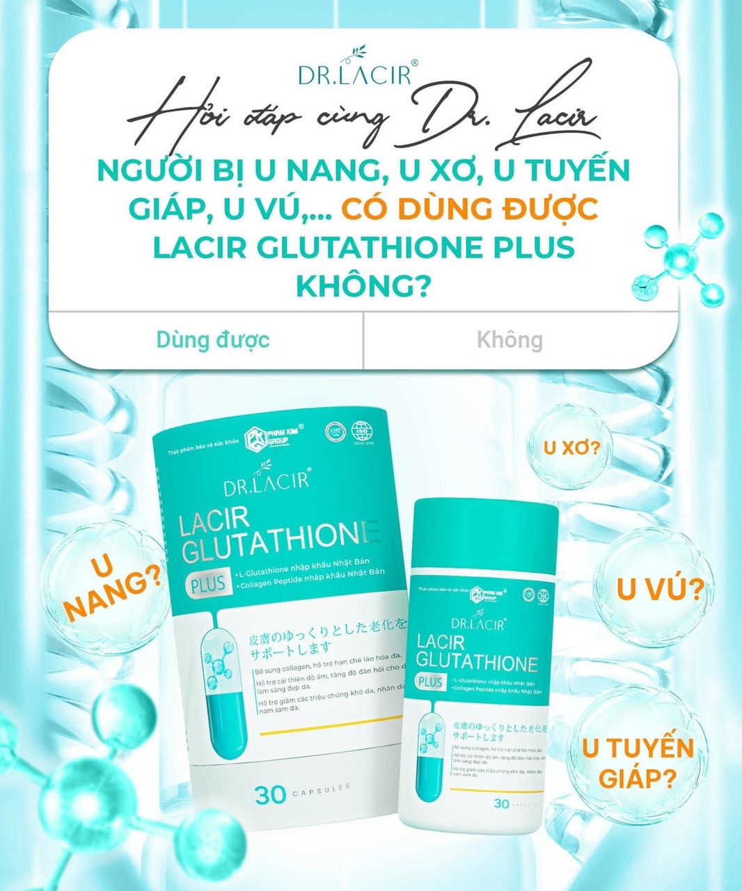 Chính thức lộ diện siêu phẩm Lacir Glutathione Plus vũ khí tuyệt đỉnh xử lý nám tận gốc