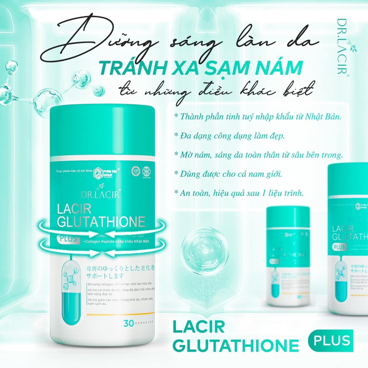 Chính thức lộ diện siêu phẩm Lacir Glutathione Plus vũ khí tuyệt đỉnh xử lý nám tận gốc