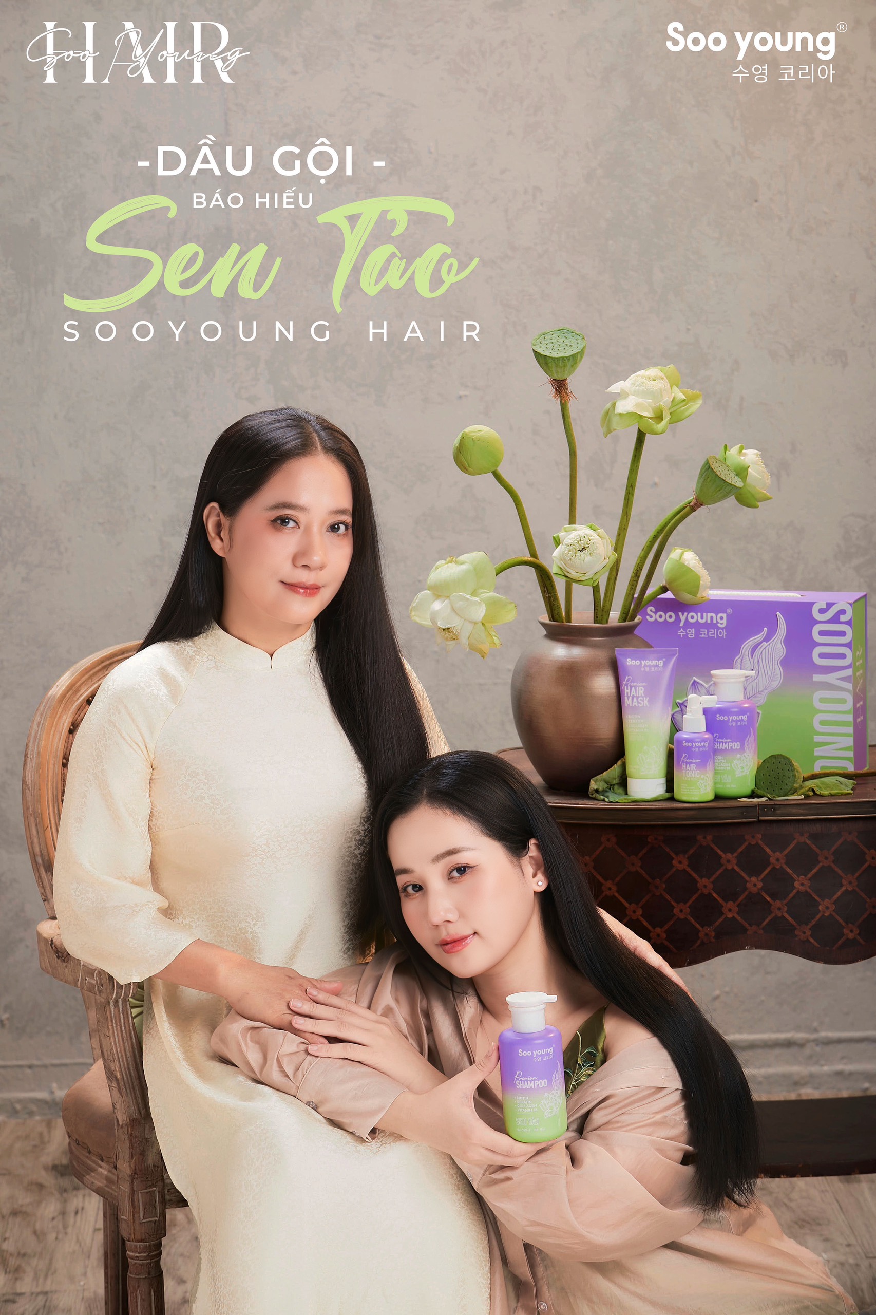 Combo Gội Xả Xịt Tóc Sen Tảo Soo Young