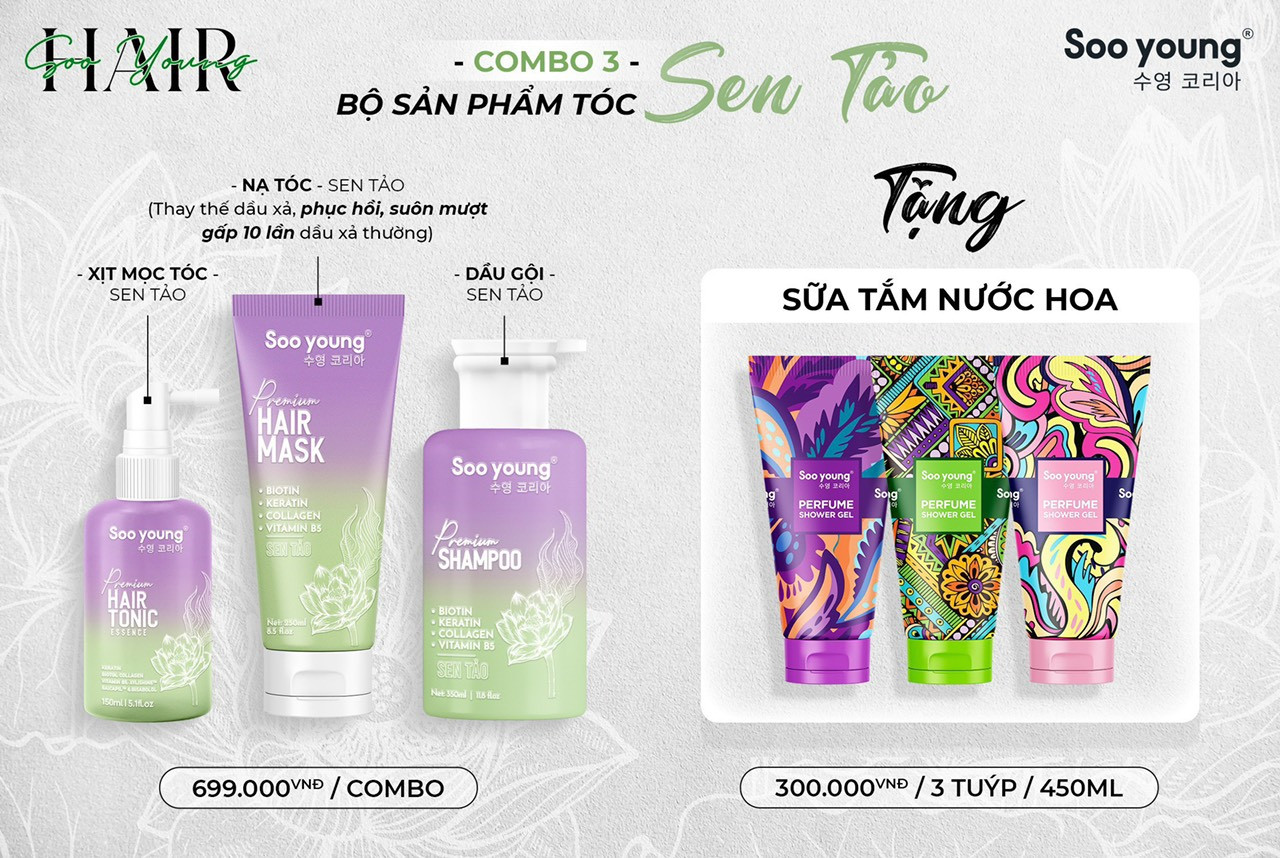 BỘ CHĂM SÓC TÓC SEN TẢO SOOYOUNG HAIR