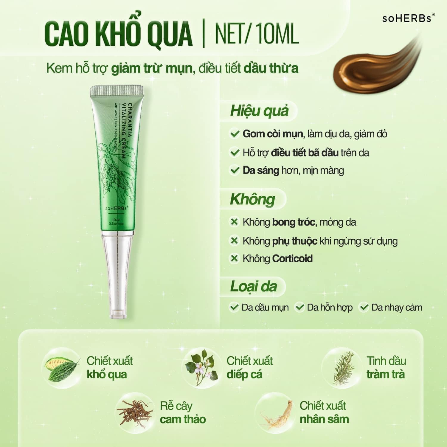 Cao Khổ Qua Giảm Mụn Soherbs Charantia Vitalizing Cream