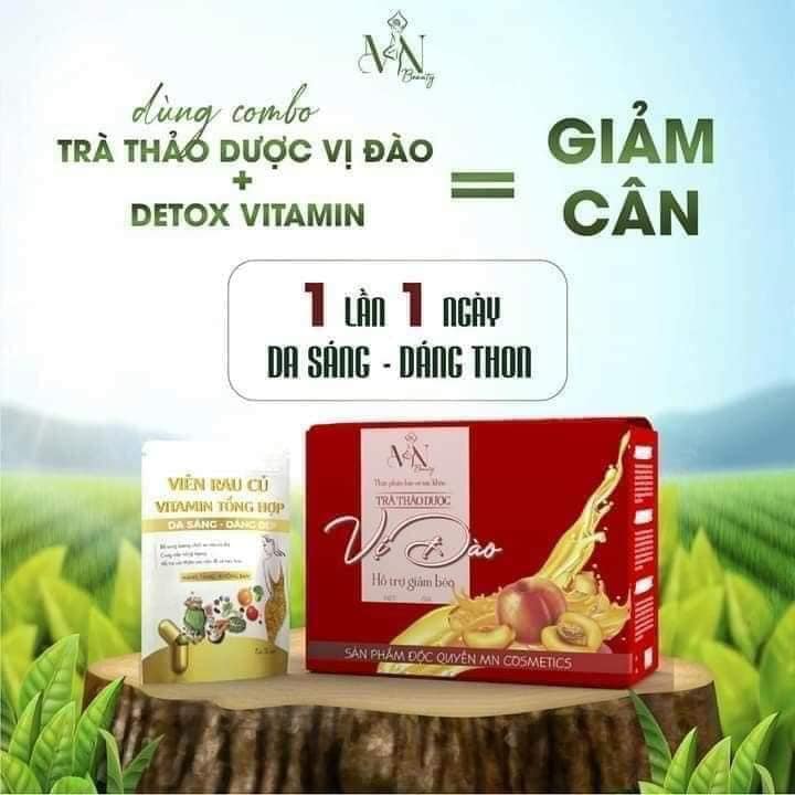 Trà Giảm Cân Vị Đào Mỹ Phẩm Đông Anh (Tặng Detox)