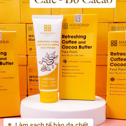 Chăm sóc da toàn thân Kem Tẩy Da Chết Cafe Bơ Cacao Hatagold Cosmetics