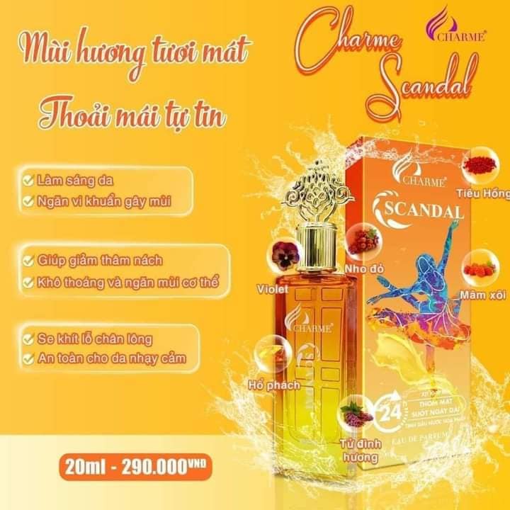 Xịt khử mùi hương nước hoa nữ Charme Scandal 20m