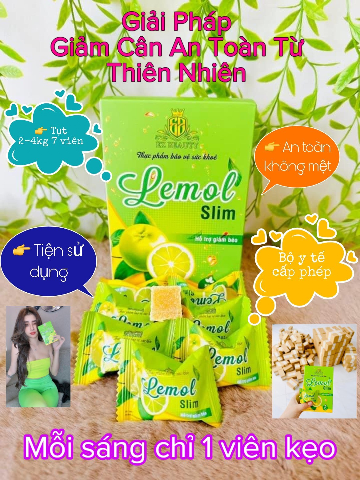 Kẹo Giảm Cân Chanh Lime Slim Ez Beauty giải pháp giảm cân an toàn cho bạn