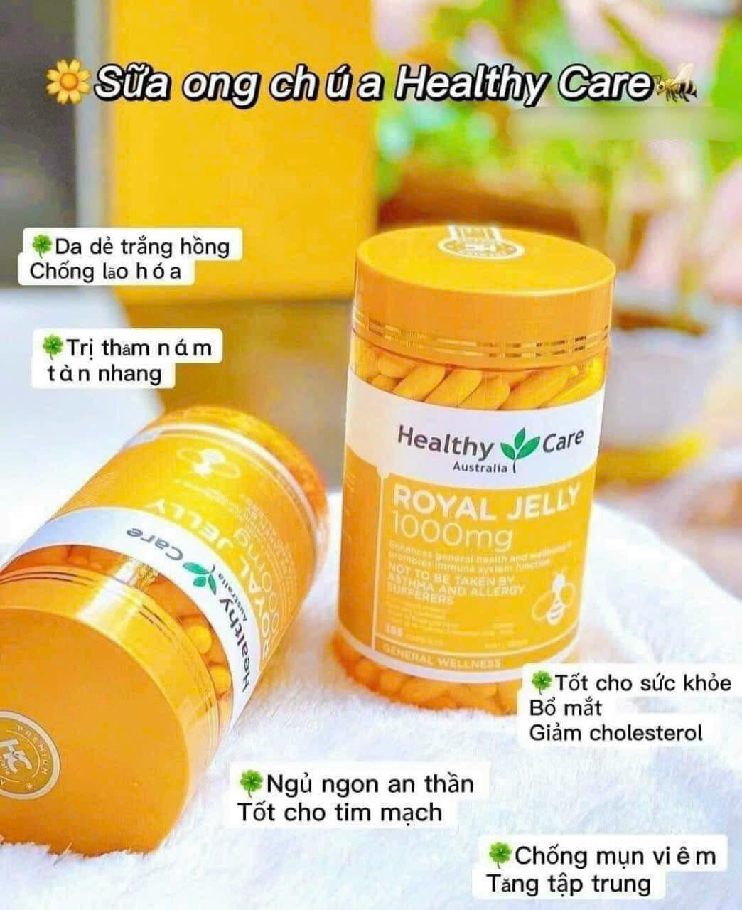 Sữa Ong chúa Healthy Care Úc Thần dược giữ mãi tuổi thanh xuân