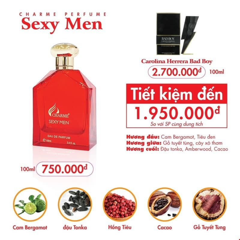 Nước Hoa Nam Charme Sexy Men 100ml