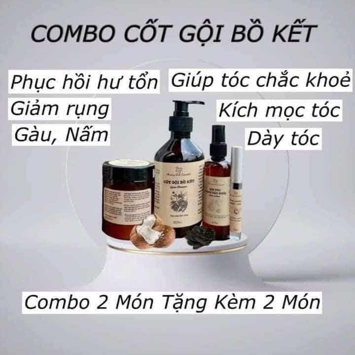 Combo Cốt Gội Bồ Kết Ủ Xả Bưởi Dừa Đun Nấu Thủ Công Phương Anh Cosmetic Tặng Kèm quà