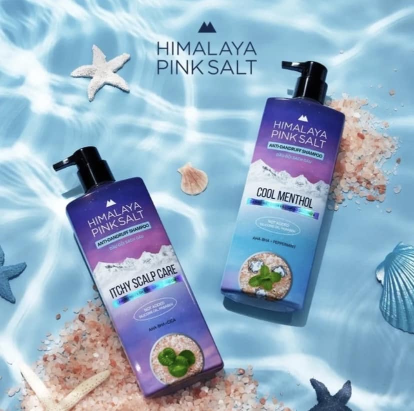 Dầu Gội Sạch Gàu Muối Hồng Ngăn Ngừa Gàu  Giảm Ngứa Himalaya Pink Salt Mát Lạnh Bạc Hà Cool Menthol 650ml